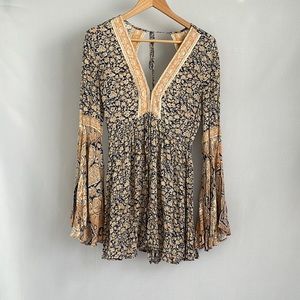 FP Free People Boho Bell Sleeve Romper